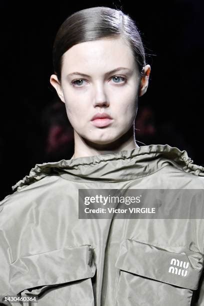 Model Lindsey Wixson walks on the runway during the Miu Miu